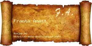 Franta Anett névjegykártya