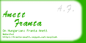 anett franta business card